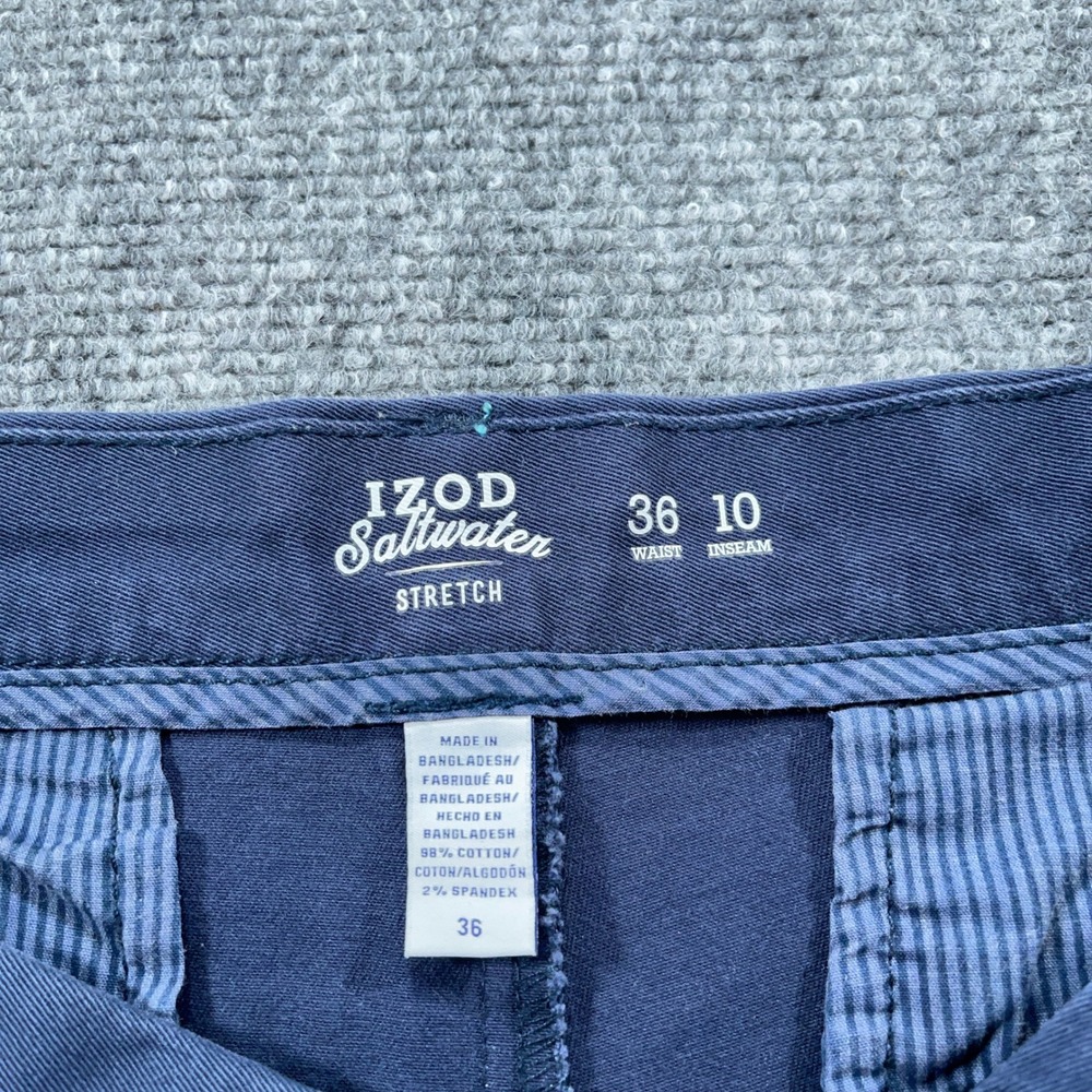 IZOD Saltwater Shorts Mens 36 Blue Casual Flat Front Golf‎ Stretch #AB404 - Picture 4 of 9